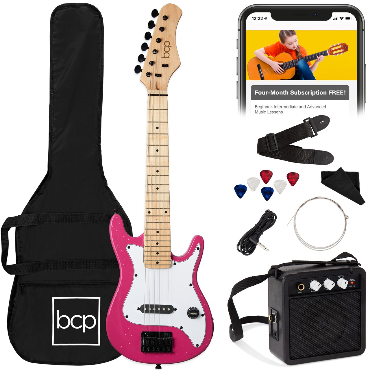 Best Choice Products 30in Kids Electric Guitar Beginner Starter Kit w/ 5W Amplifier, Strap, Case